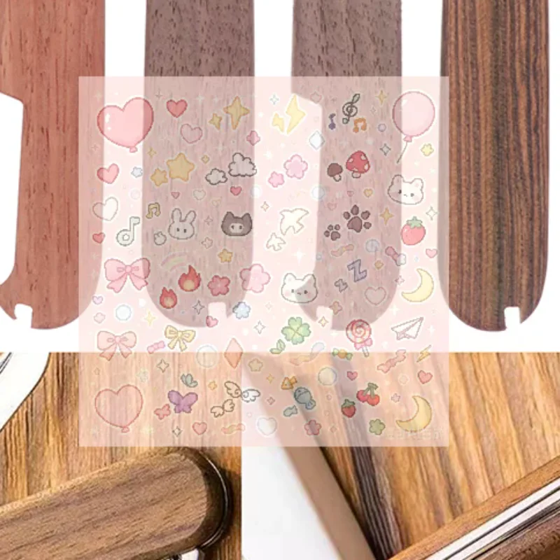 1Pair CNC Custom Natural Wood Grip Handle Scales For 91MM Vs  Knives DIY Making Replace Accessories