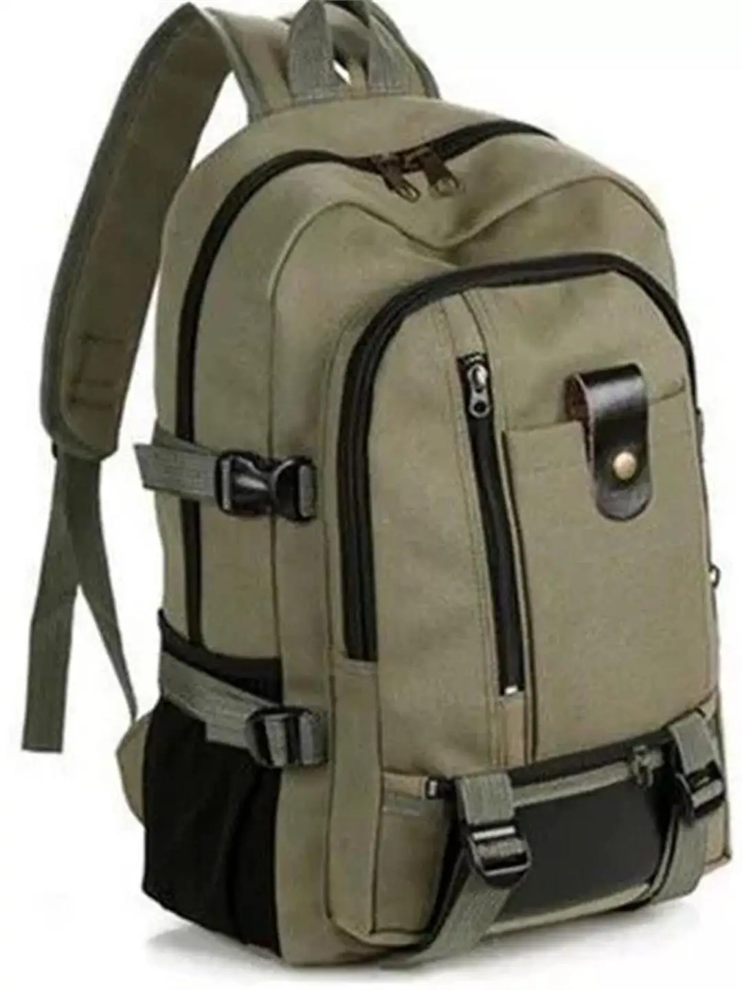 

Men's Large Capacity Canvas Backpack Worksite Wear Resistant Double Shoulder Bag Simple Bookbag Travel Bag British Style