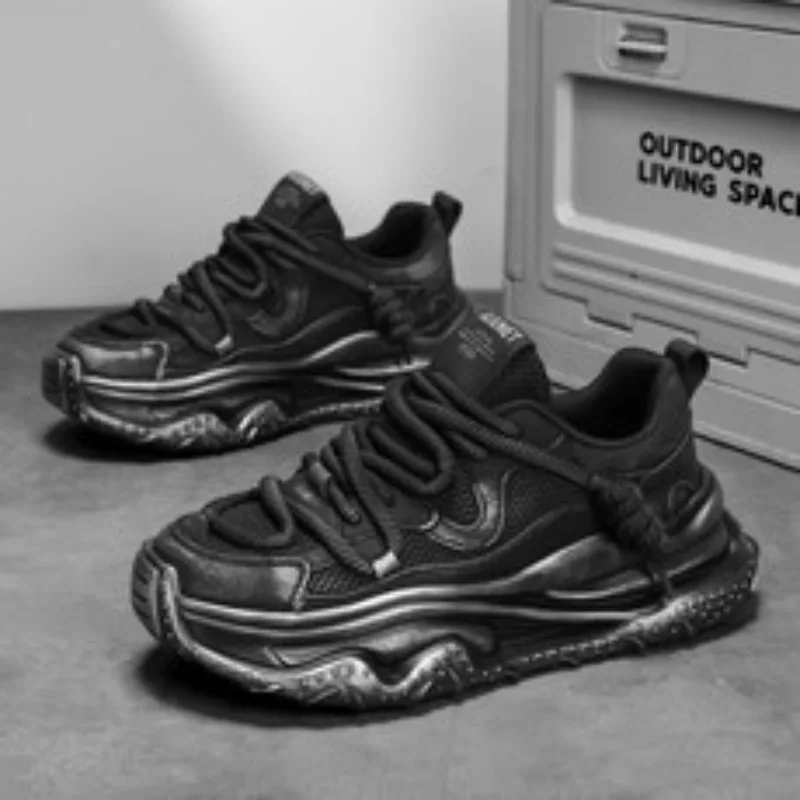 

Повседневные кроссовки, спортивная обувь на платформе, увеличивающая рост, уличная обувь для спорта и отдыха для мужчин, нескользящие вентилируемые лоферы, новинка