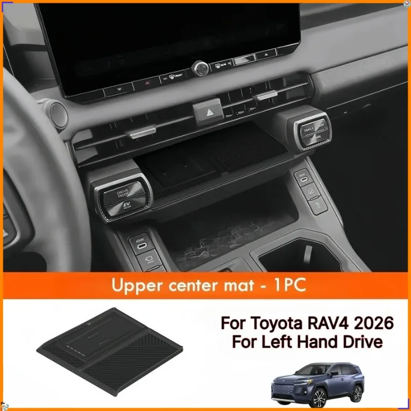 Silicone Wireless Charging Pad Passenger Side Anti-Slip Tray Fit For Toyota RAV4 2026 LHD Car Interior Organizer