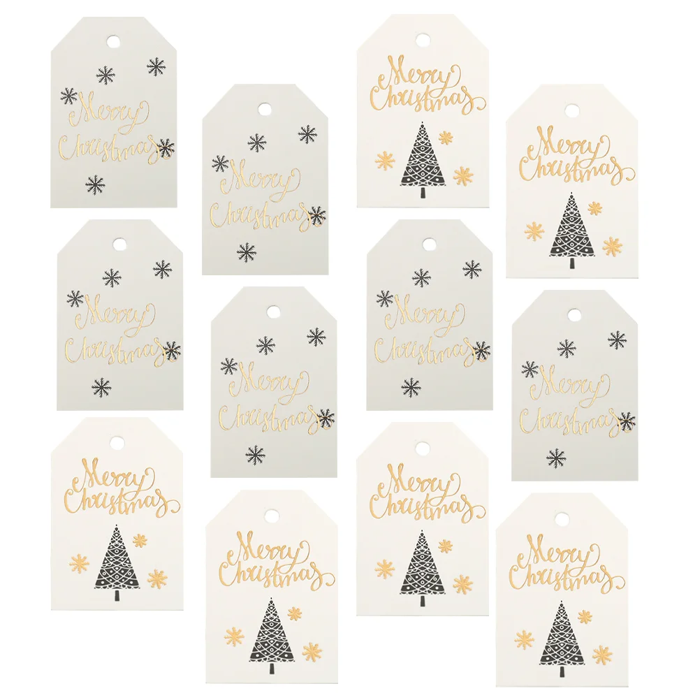 200 Pcs Xmas Tree Snowman Sign Christmas Card Greeting Cards Lovely Label Presents Labels Paper