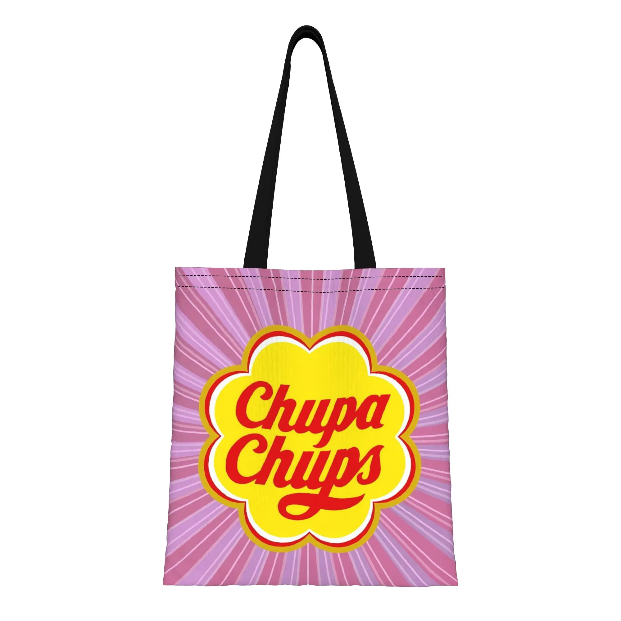 

Холщовая сумка-тоут FUN 17 Chupa Chups, идеально подходящая для путешествий, женская сумка с верхней ручкой