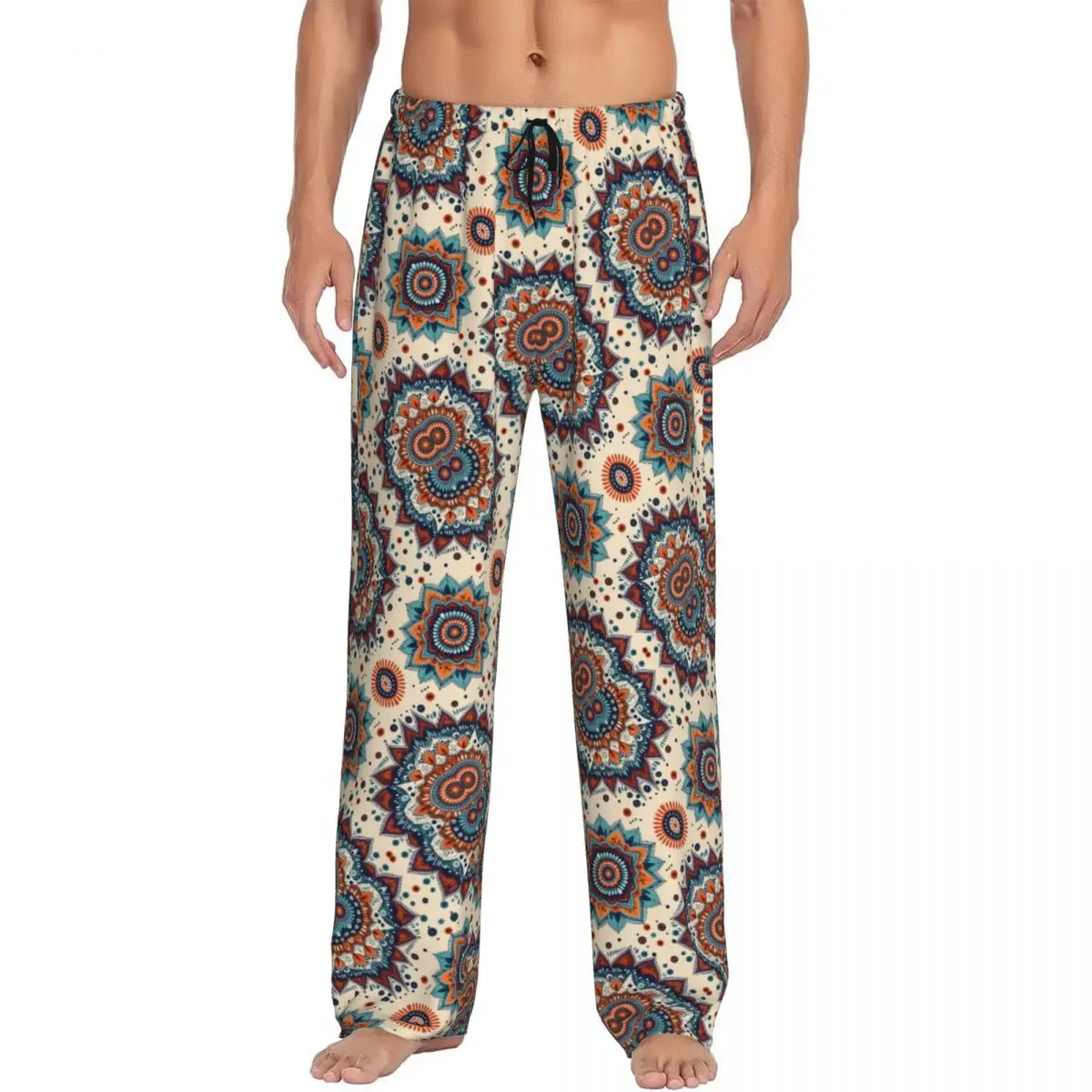 

Custom Printed Bohemian Wallpaper Pajama Pants for Men Sleep Sleepwear Bottoms with Pockets