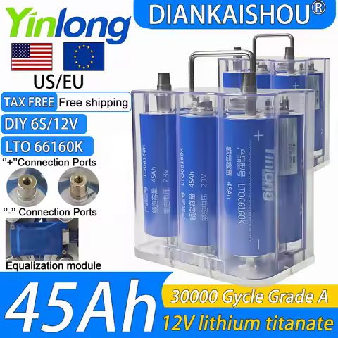 Anker DIANKAISHOU Yinlong LTO 66160K 12V 45Ah Lithium Titanate Battery Pack 10C High-power Built-in BMS Car Rechargeable Battery audio