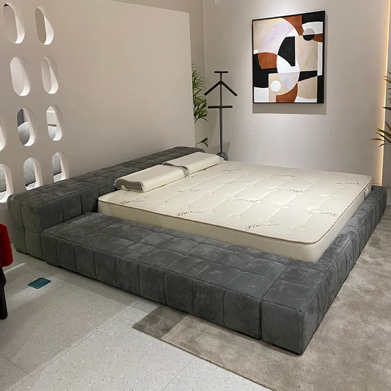 

New Design Modern Bedroom Furniture Set High Quality Leather Case Fabric King Tatami Bed