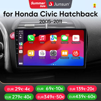 Junsun Car Radio for Honda Civic Hatchback 2005 2006 2007 2008 2009-2011 Wireless CarPlay Android Auto GPS 4G intelligent Audio