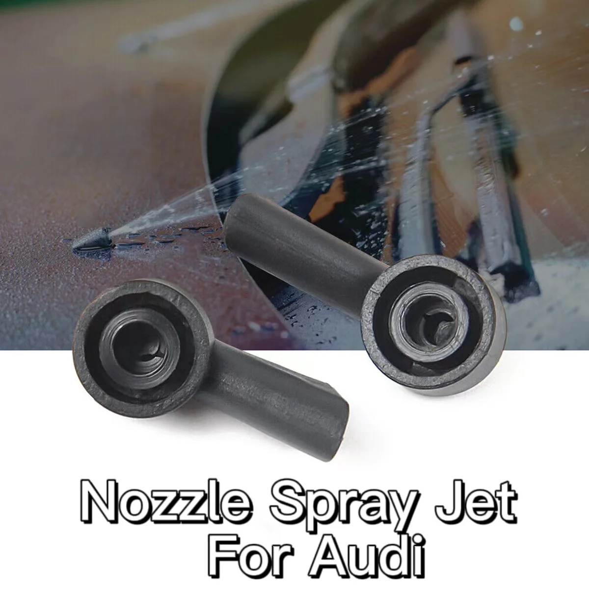 2PCS Rear Wiper Washer WindShield Nozzle Spray Jet For Audi A1 A3 A4 Q7 8E9955985 Plastic Black