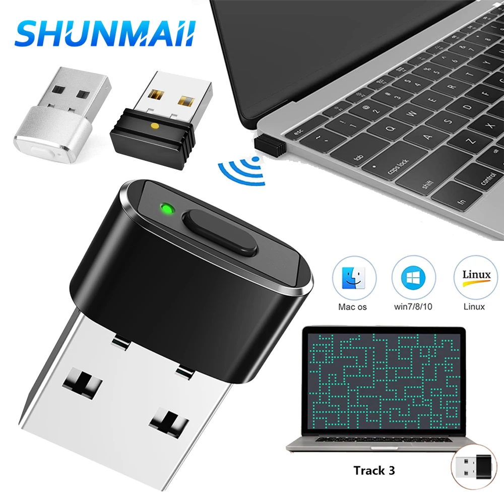 Mini Mouse Jiggler USB Mouse Undetectable Automatic Mover ON/Off Button Plug and Play for Office Laptop Keeps Computer Awake