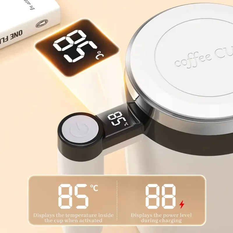 for New Fashionable Stainless Steel Intelligent Automatic Electric Mixing Cup Coffee Milk Magnetic Rotating Self Stirring