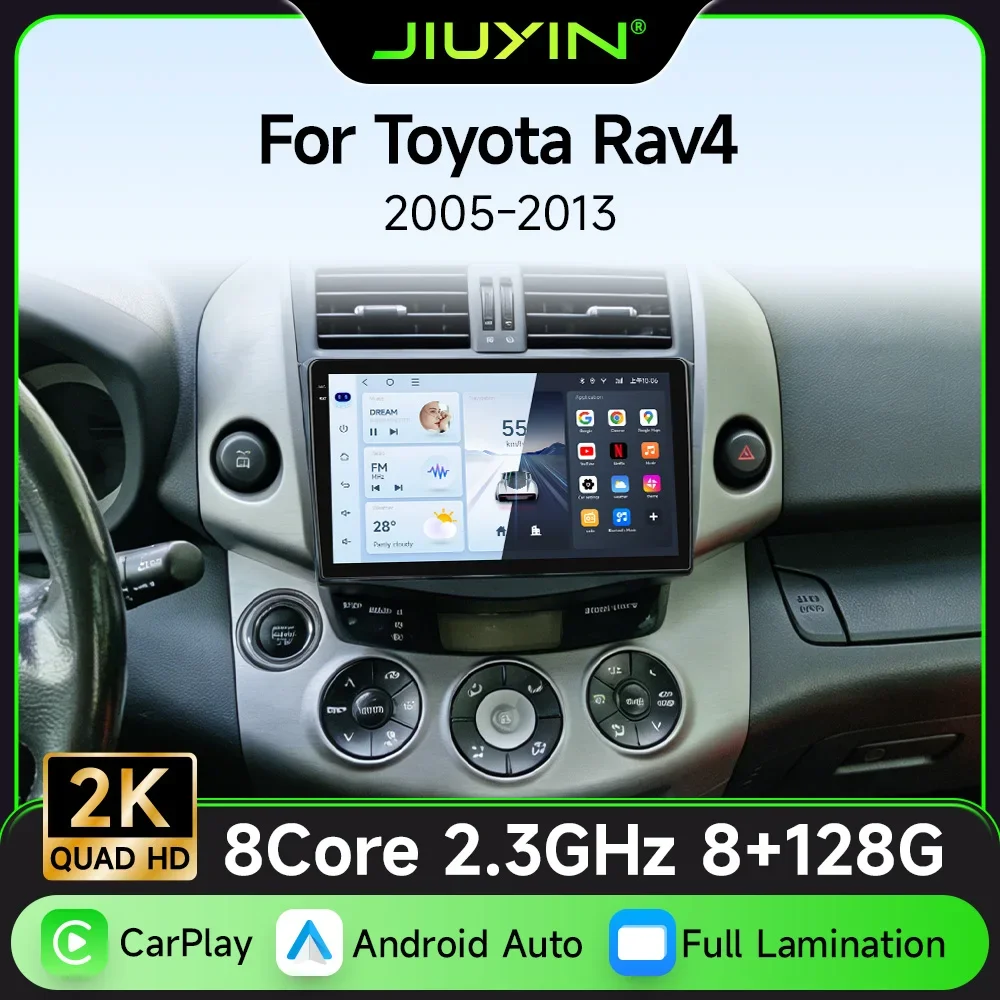 Android 15 Autoradio für Toyota RAV4 Rav 4 Multimedia-Videoplayer GPS Carplay WiFi Kompatibel mit Modellen 2005-2013