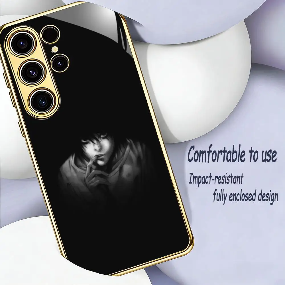 Чехол для телефона Samsung S26 S25 S24 S23 S22 S21 Plus Ultra FE Edge с гальваническим покрытием и изображением крутого аниме-персонажа D-Death