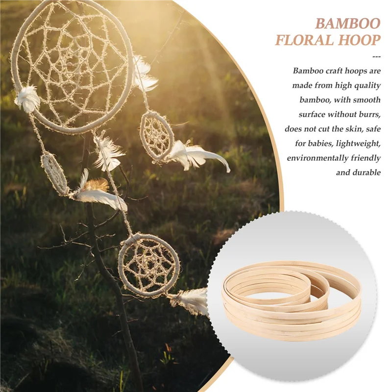 

ABNL Bamboo Floral Hoop, 15 Pack 3 Sizes Dream Catcher Bamboo Wood Circle Ring For Wedding Decor Dream Catchers And Crafts