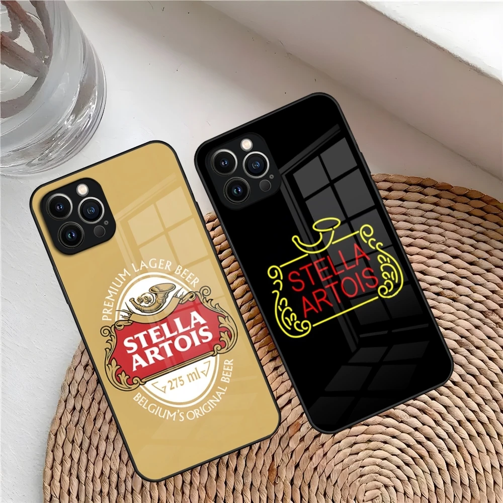 Stella Artois Beer Phone Case For Iphone 16 15 14 Pro Max 12 11 13 Mini X Xr Xs Puls Glass Cover