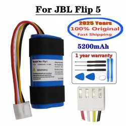 2024 Years 100% Original Player Battery 5200mAh For JBL Flip 5 Flip5 JBLFLIP5 Loudspeaker Speaker Battery Bateria Fast Deliver