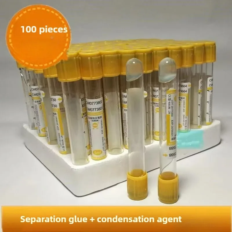 

3/5/10ml Blood Collection Tube Vessel Separation Gel Coagulant Disposable Vacuum Negative Pressure Blood Collection Yellow Tube