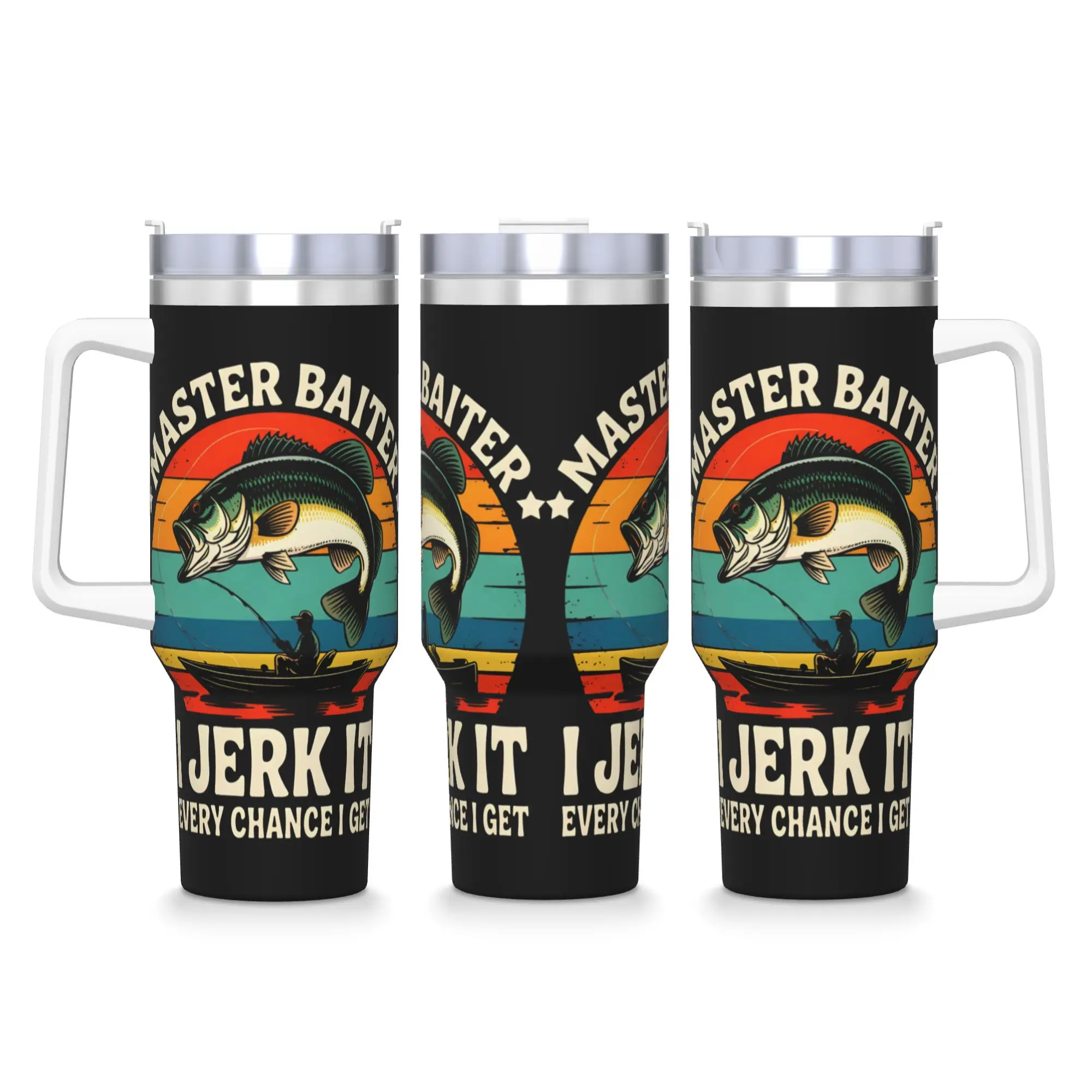Kayak Fishing Stainless Steel Tumbler  Travelist Car Mugs Large Thermal Cups Heat Preservation Hot Drinks Milk Tea Water Bottle