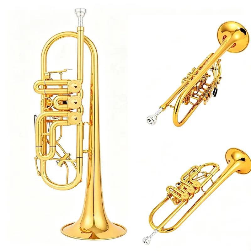 Austria Schagerl Bb Trumpet Rotary Valve Type B Flat Brass Flat Key Professional C Trumpet Musical Instruments