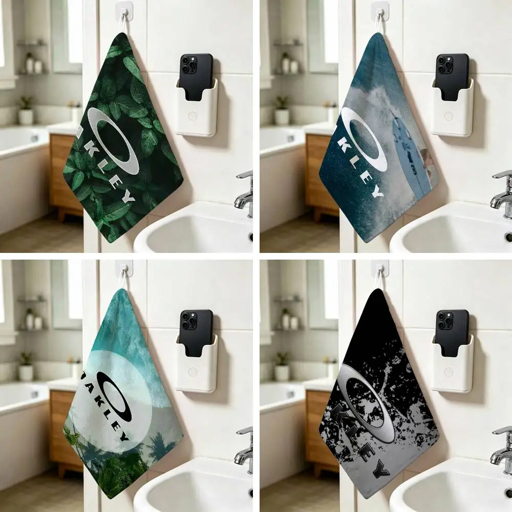 Green O4kl3y Foliage Print Leaf Hanging Style Hand Wiping Towel Polyester Cotton Anti-fade For Indoor Kitchen Living Room