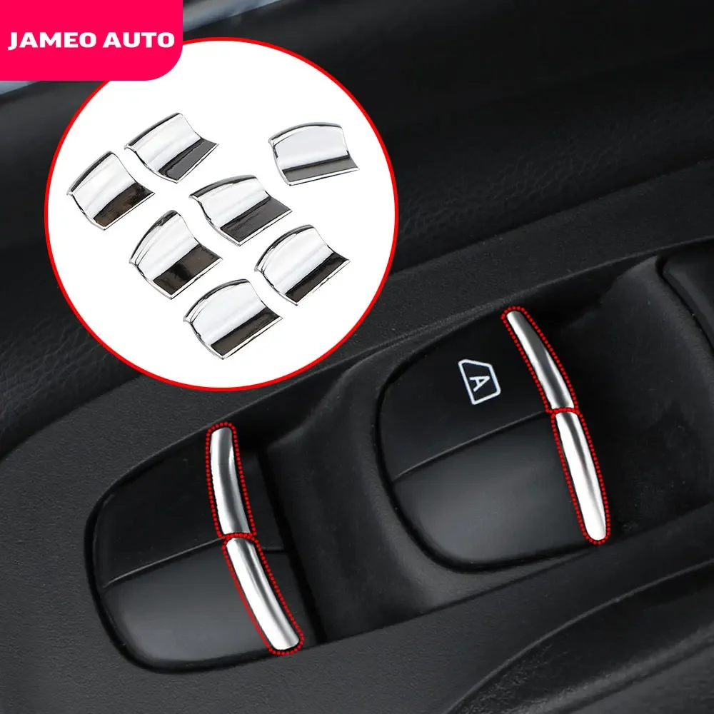 7Pcs/Set ABS Chrome Car Windows Control Panel Switch Cover Trim for Nissan Juke 2011 - 2021 Accessories Car-Styling