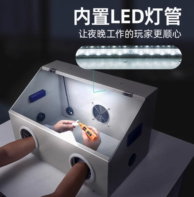All in One Dust Collection Enclosure for Engraving & Grinding, Transparent Dust Box with Round Workstation for Polishing