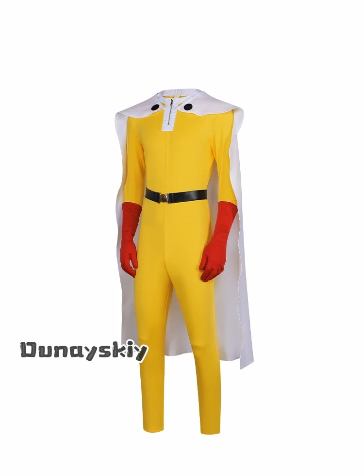 Saitama MAN Cosplay Jumpsuit Costume {Amanda Cos}White Cape Red Boots Full Set Accessory Anime Halloween Saitama Tightfitting view 4