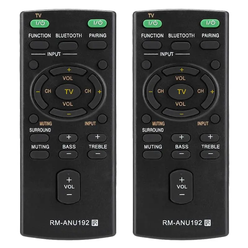 2X RM-ANU192 Bluetooth Speaker Remote Control For Sony Sound Bar SACT60BT SS-WCT60 SSWCT60 HT-CT60BT HTCT60BT SA-CT60BT