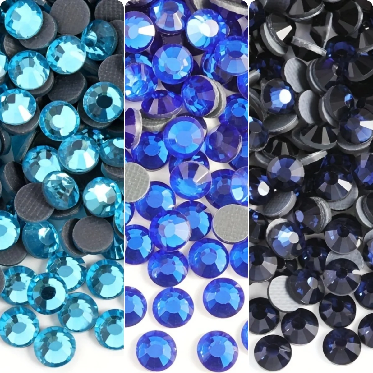 DMC Hotfix Rhinestones Aquamarine/Sapphire/Montana SS6 SS10 SS16 SS20 Flatback Glass Hotfix Stones For Garment Shoes DIY