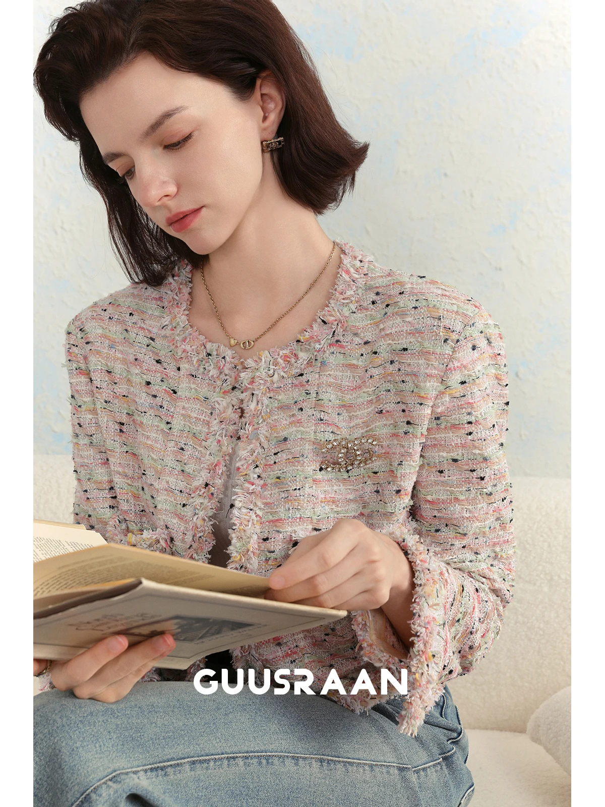 

Ele Fre Sle Diamond Series Women's Jaet Coat ort Length Commute Sle Regular Thin Nylon Cotton Viscose Acry...