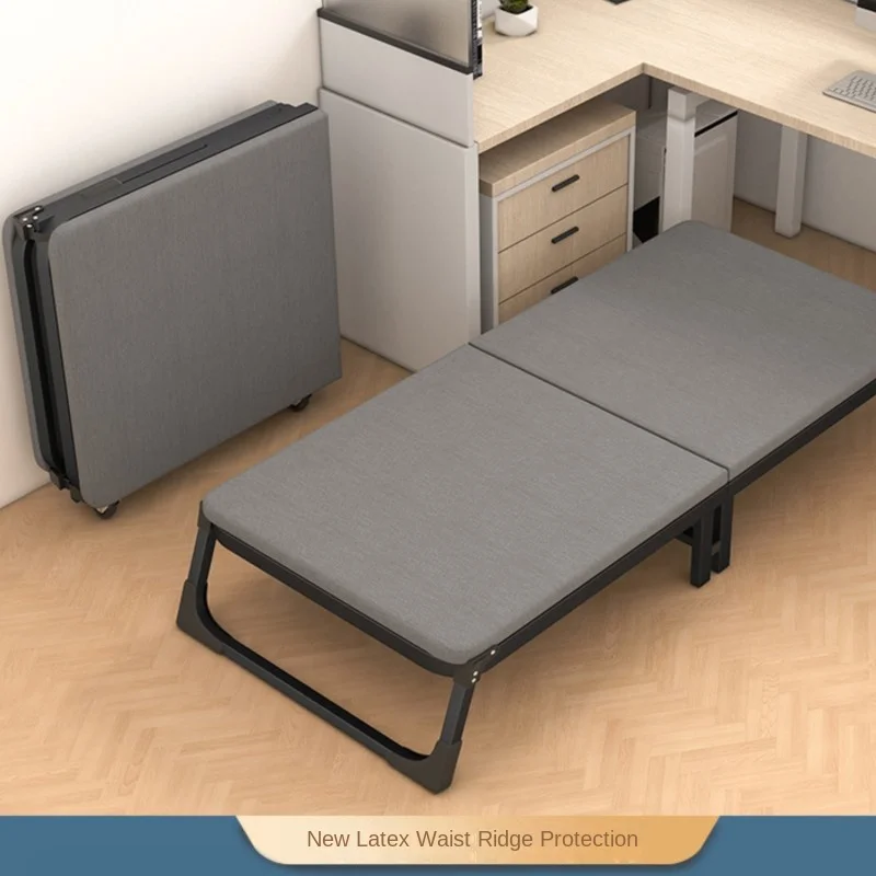 Richome Folding Bed Office Portable Single Companion Bed Household Adult Nap Bed Lounge Chair Simple Hard Board Marching Bed
