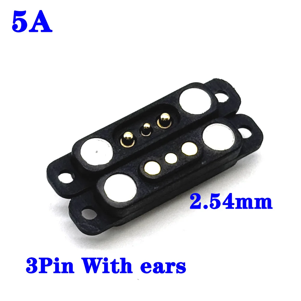 5A 4P wasserdichter DC magnetischer Pogo-Pin-Stecker 36V Pogopin männlich weiblich mit Ohren federbelastete DC-Steckdose