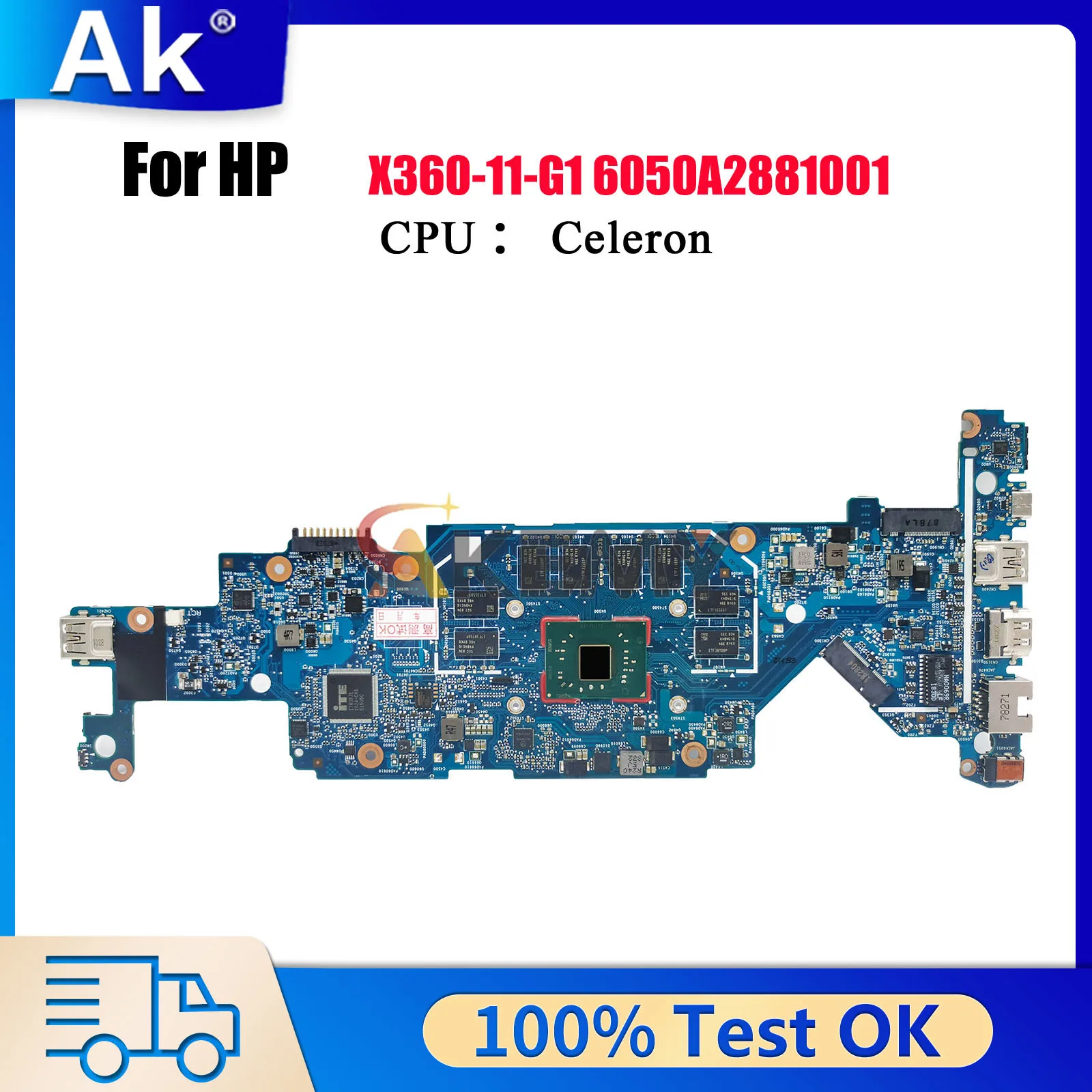 

6050A2881001 для ноутбука HP ProBook X360 11 G1 EE, материнская плата 917103-601 917104-501 с N3450 N4200 4G/8G RAM, 100% полностью протестировано
