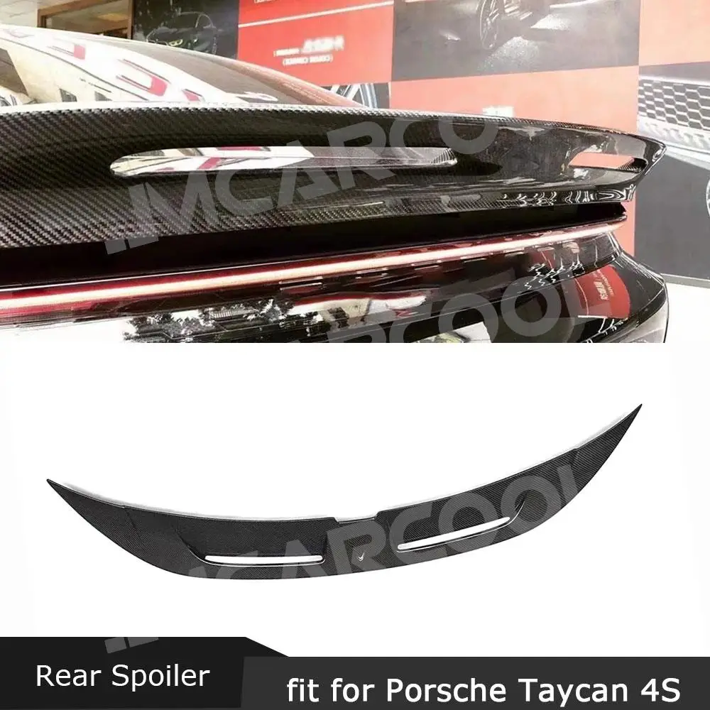 

Задний спойлер для Porsche Taycan 2019+ из углеродного волокна, задний багажник, спойлер для губ, крыло, Стайлинг автомобиля