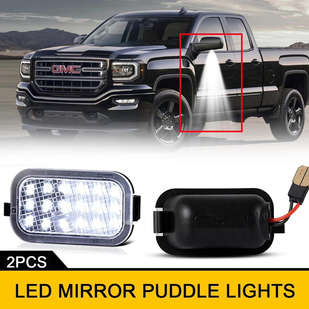 

For Chevrolet Avalanche Silverado Suburban Tahoe GMC Sierra Yukon XL Under Side Rearview Mirror LED Puddle Signal Lights