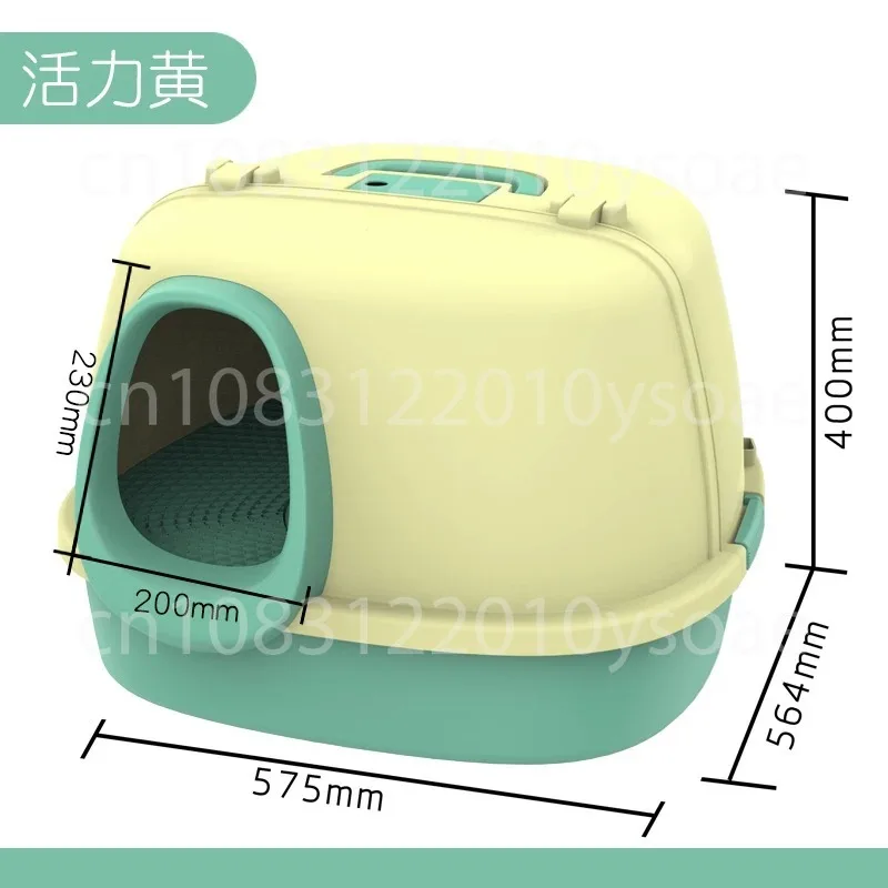 Oversized Cat Litter Box Fully Enclosed Long Channel Anti Splash Deodorizing Large Space Indoor Pet Toilet For Big Cats