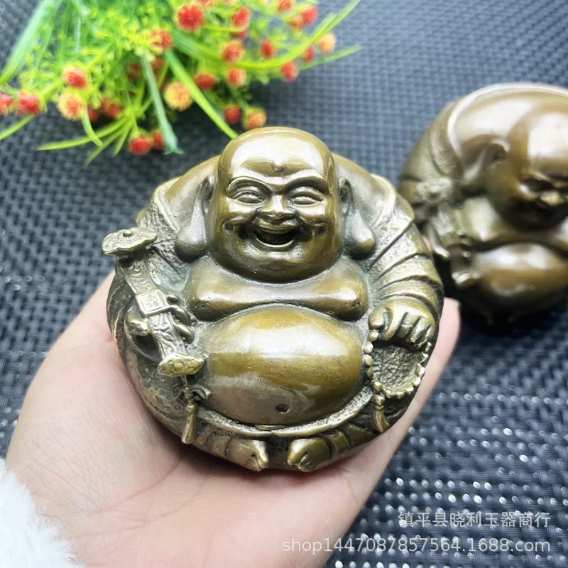 

Maitreya Smiling Buddha Brass Office Home Desktop Decoration Opening Gift Practical Metal Crafts One Piece Dropshipping