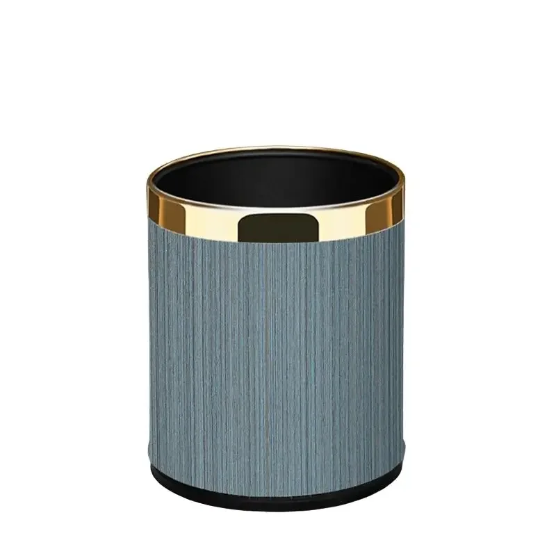 Living Room Modern Style Trash Can Bedroom Waterproof Storage Elegant Trash Can Metal Kitchen Poubelle House Accessories