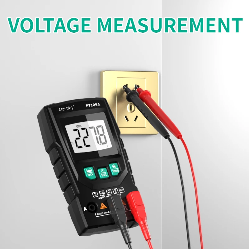 Imagem -05 - Mastfuyi-mini Multímetro Digital Tester Eletricista Inteligente Multímetro Profissional Corrente de Tensão dc ou ac Resistência Ncv