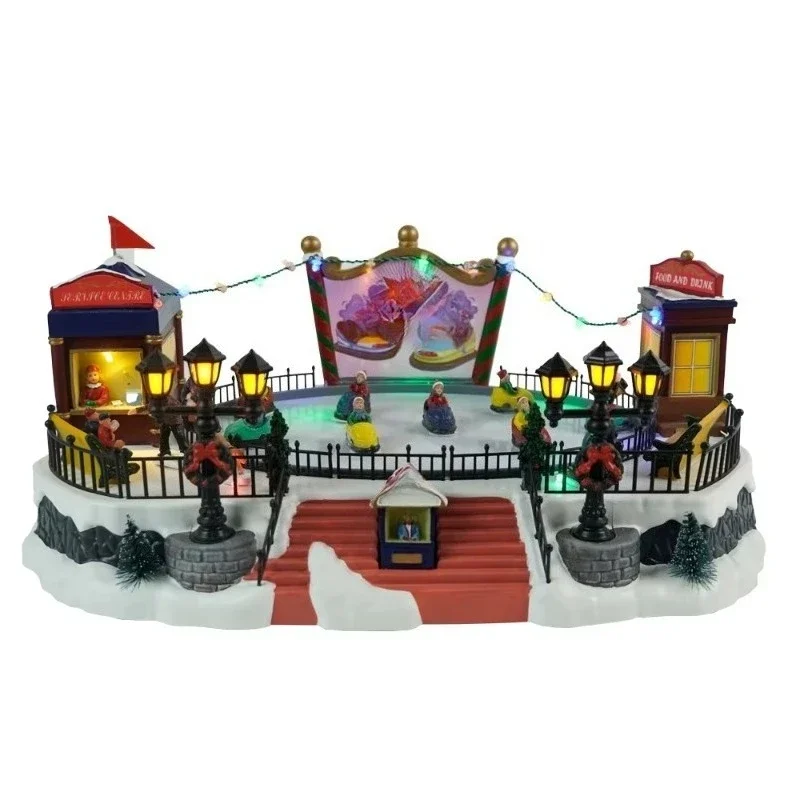 

Light Emitting Diode Luminous bumper car ice rink rotating Christmas decoration with music box