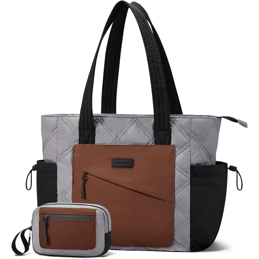 

Стеганая женская сумка-тоут с застежкой-молнией Стильный дизайн-пуховик Идеально подходит для ежедневного использования Путешествие Работа Школа и ухода за больными