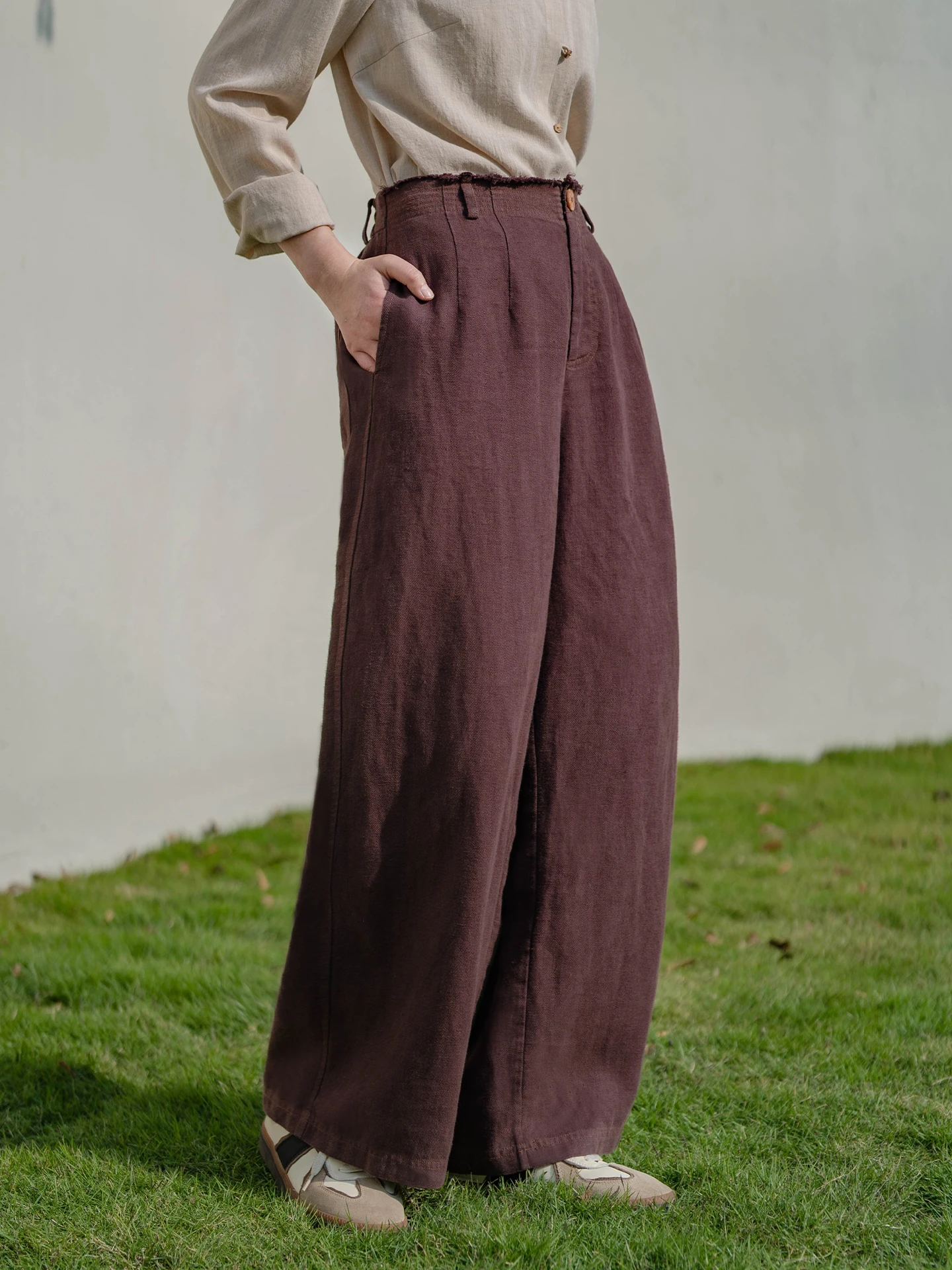 

Высококачественные льняные брюки прямого кроя, коллекция Весна 005, свободные, удобные, женские, премиум-класса