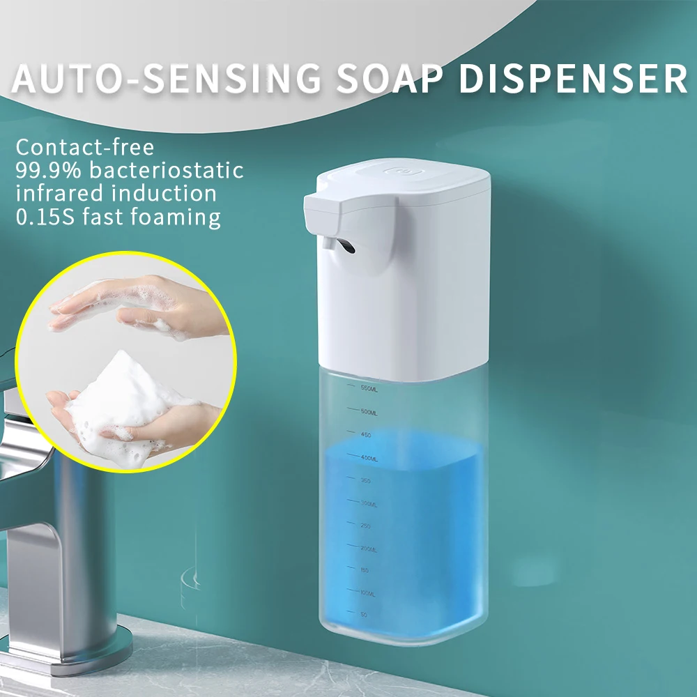 

Автоматический дозатор мыла, дозатор пены, умный датчик, дозатор мыла, бесконтактная зарядка через USB, 550 мл, машина для дезинфицирующего средства для рук