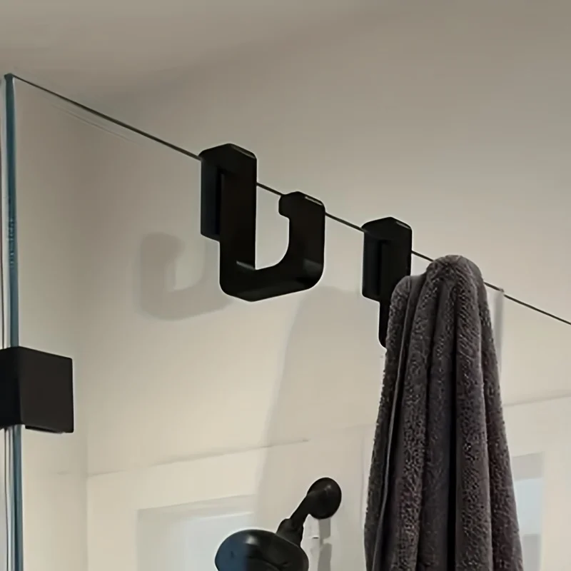 Crochets de salle de bain sans perçage, en plastique robuste, à fixation murale, pour suspendre vêtements et serviettes