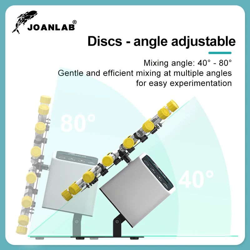 JOANLAB Long Axis Rotary Mixer Lab Equipment Test Tube Mixer Shaker Lab Disc Tilting Mixer 1.5/2/15/50ml 20~80 rpm