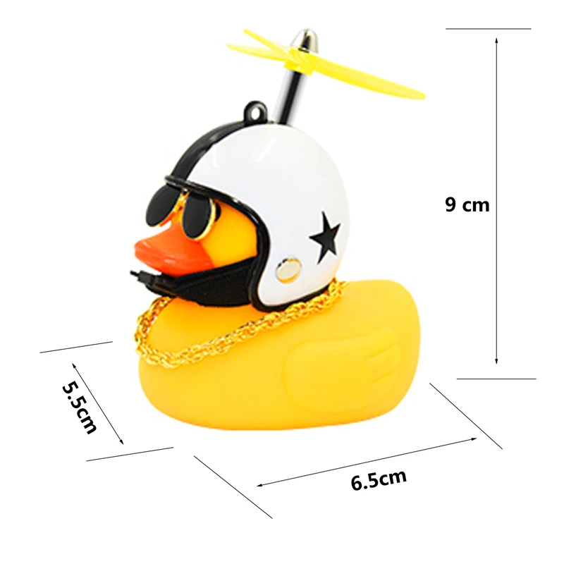 Sonnette de vélo petit canard jaune avec casque, moteur de vélo brillant, décoration de vélo, klaxon manuel, accessoires de vélo