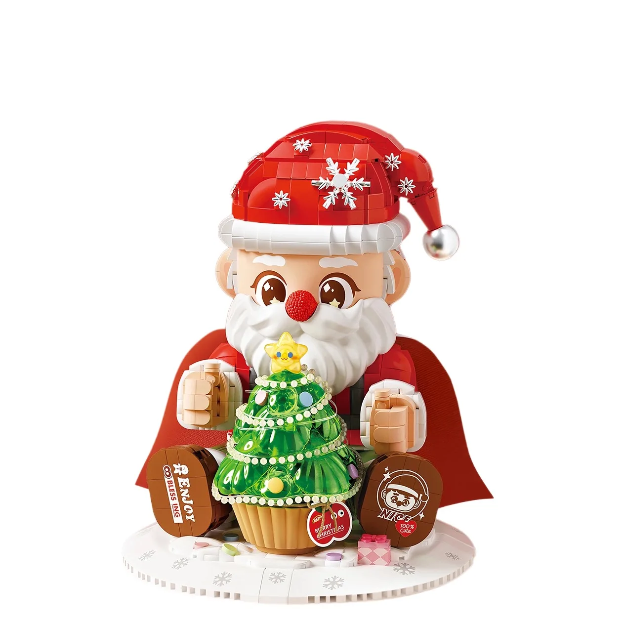 

Christmas Building Block Santa Claus Brick Puzzle Assembly Model Home Decoration Xmas Party Gift Kid Toy