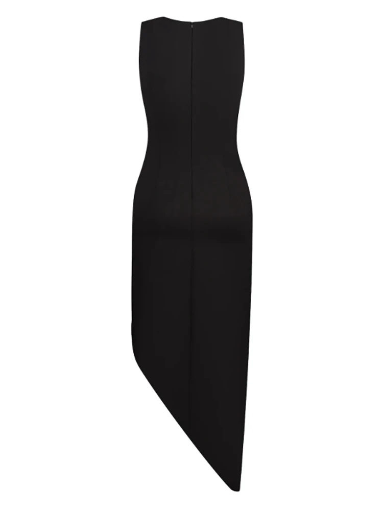 2025 Summer New Evening Party Dress Wmen Elegant Sexy Cut Out Appliques Open Leg Asymmetric Dresses One Piece Celebrity Gala