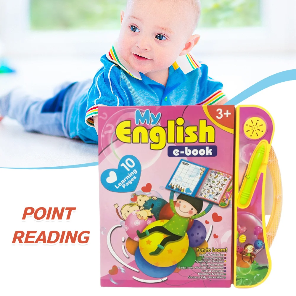Livro de leitura de idioma inglês, máquina de leitura de voz interativa, brinquedos educativos