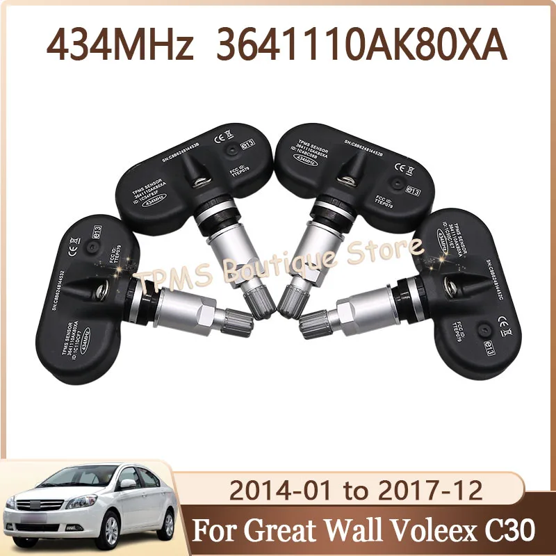 

Система контроля давления в шинах, автомобильные аксессуары, 434 МГц, 4 шт., 3641110AK80XA для Great Wall Voleex C30, трекер Wingle 5 Wingle 6