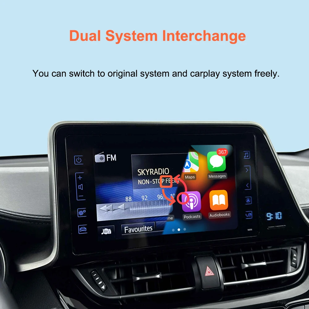 Bonroad Wireless Carplay Android Auto Decoder For TOYOTA Touch2 Entune2.0 Highlander Tundra Sienna Prius Yaris Camry CHR Module – Detail 7