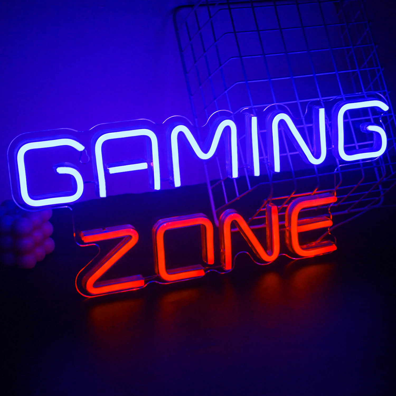 Imagem -02 - Gaming Zone Neon Led Sign para Wall Decor Alimentado por Usb Sala de Jogos Quarto Neon Signs Teen Boys Room Decor